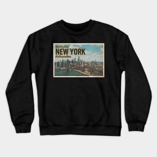 Greetings from New York - Vintage Travel Postcard Design Crewneck Sweatshirt